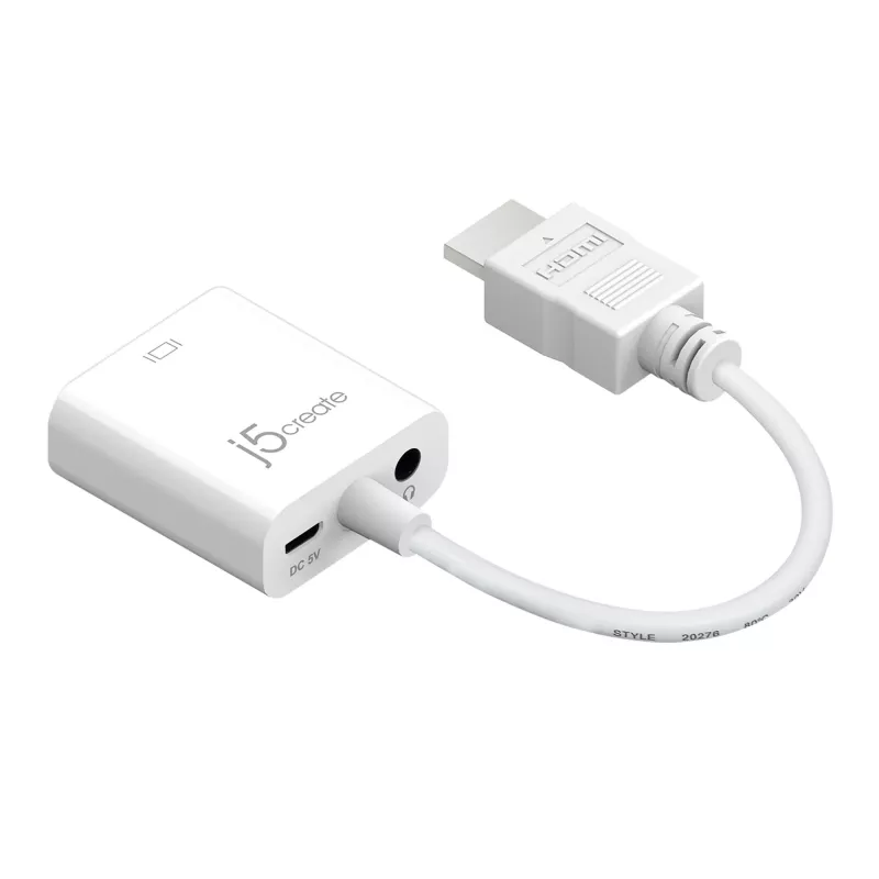 j5create JDA213 HDMI naar VGA Adapter Wit 0,1m 1920x1080P