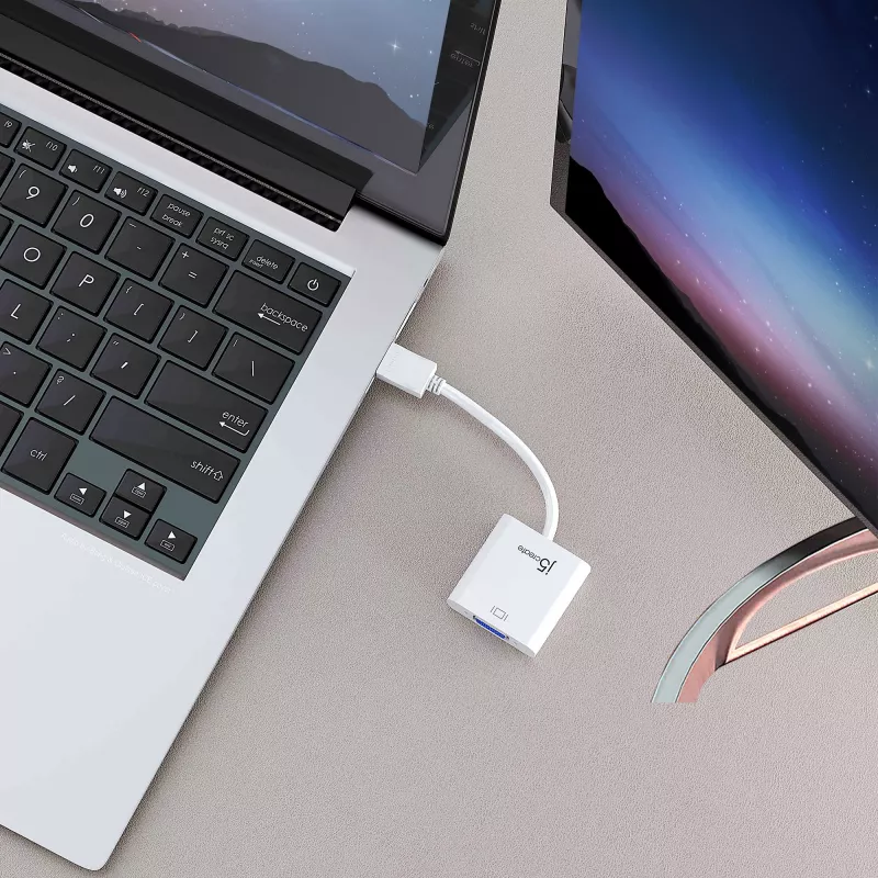 j5create JDA213 HDMI naar VGA Adapter Wit 0,1m 1920x1080P
