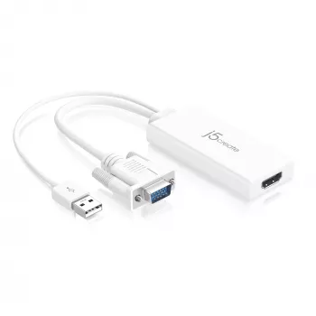 j5create JDA214 VGA-naar-HDMI Video-Audio-Adapter Wit 0,176 m