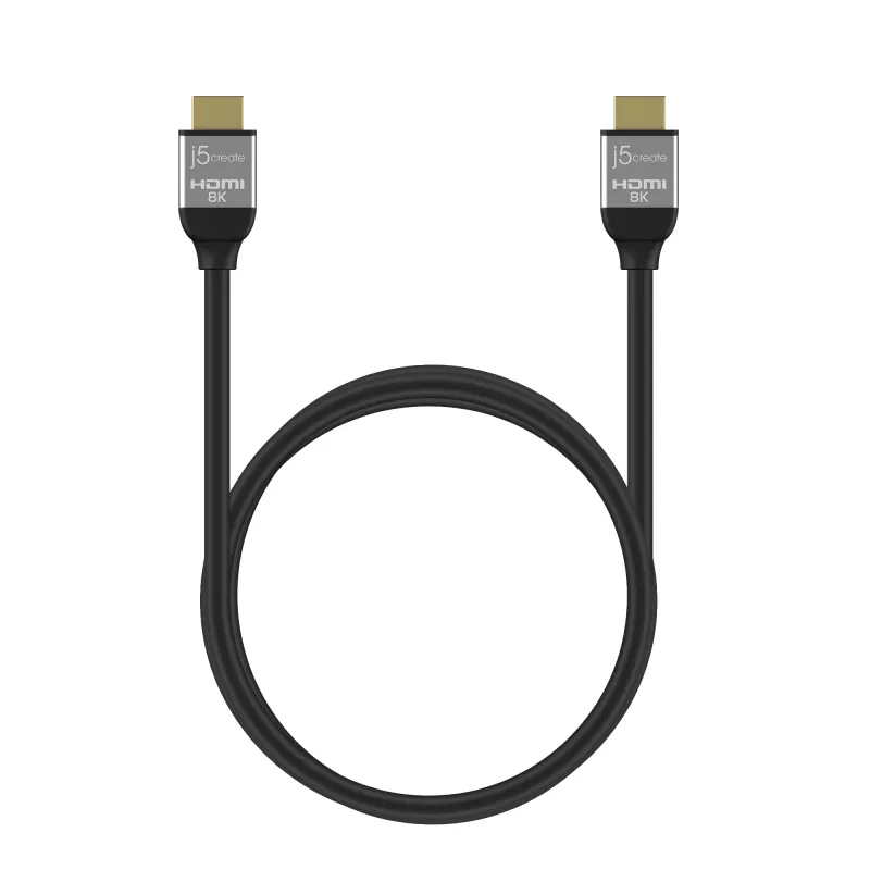 j5create JDC53 Ultra High Speed 8K UHD HDMI™-kabel, zwart en grijs, 2 m