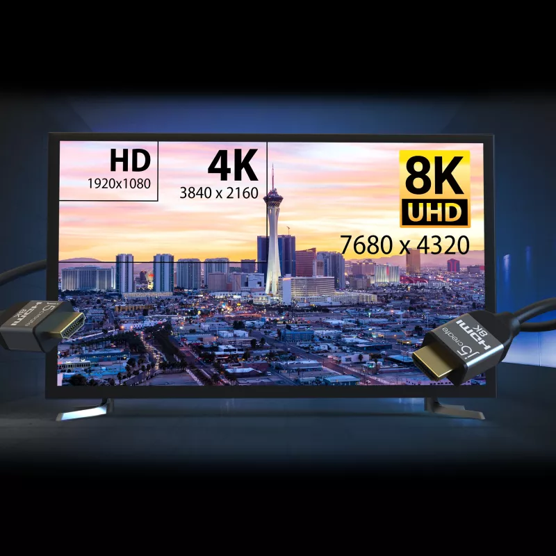 j5create JDC53 Ultra High Speed 8K UHD HDMI™-kabel, zwart en grijs, 2 m