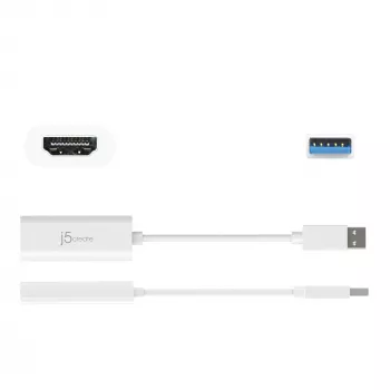 j5create JUA254 USB 3.0 HDMI Multi-Monitor-Adapter, 3.2 Gen 1 (3.1 Gen 1), USB Type-A, HDMI-uitgang, 2048 x 1152 Pixel