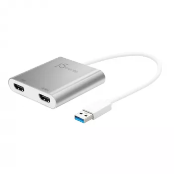 j5create JUA365 USB™ 3.0 naar Dual HDMI Multi-Monitor-Adapter, Zilver