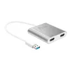 j5create JUA365 USB™ 3.0 naar Dual HDMI Multi-Monitor-Adapter, Zilver