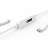 j5create JUCP14 USB-C™ 2.0 naar USB-C™ kabel met dynamische OLED-vermogensmeter, wit, 1,2 m