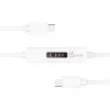 j5create JUCP14 USB-C™ 2.0 naar USB-C™ kabel met dynamische OLED-vermogensmeter, wit, 1,2 m