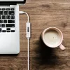 j5create JUCP14 USB-C™ 2.0 naar USB-C™ kabel met dynamische OLED-vermogensmeter, wit, 1,2 m