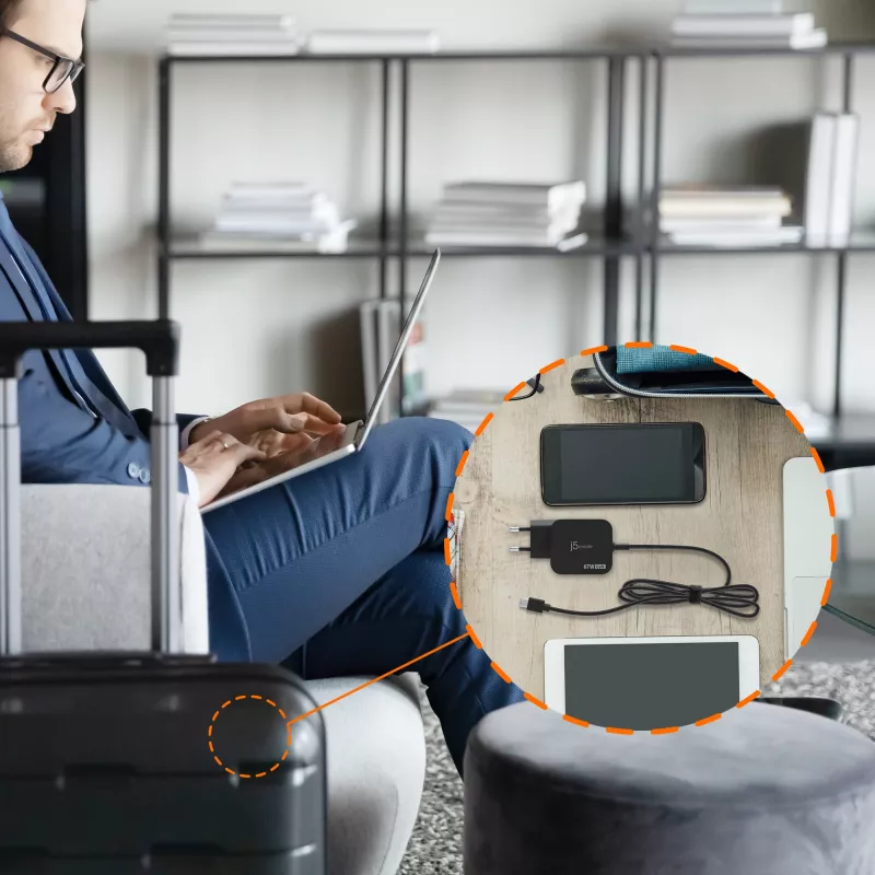 j5create JUP1565DCE3A-EN 67W GaN PD USB-C® Mini-opladers met 3 soorten DC-stekkers - EU