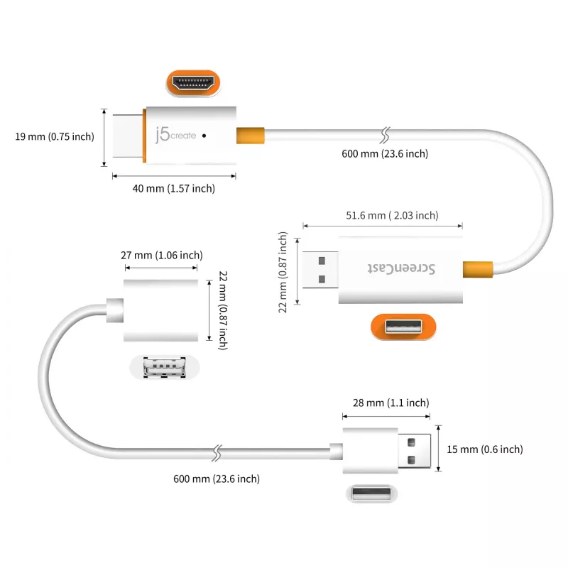 AV-receiver j5create JVAW56 draadloze display-adapter 1080p