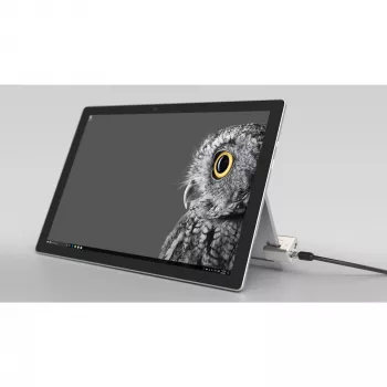 Kensington kabelslot met sleutel voor Surface Pro en Surface Go, 1,8 m, Kensington, sleutel, koolstofstaal, zwart, zilver