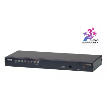 ATEN 8-poorts CAT5e/6 KVM-over-IP-switch, 1920 x 1200 pixels, Ethernet LAN, WUXGA, 8,7 W, zwart