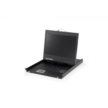 LevelOne 19 inch widescreen LCD KVM rackconsole, US-toetsenbord