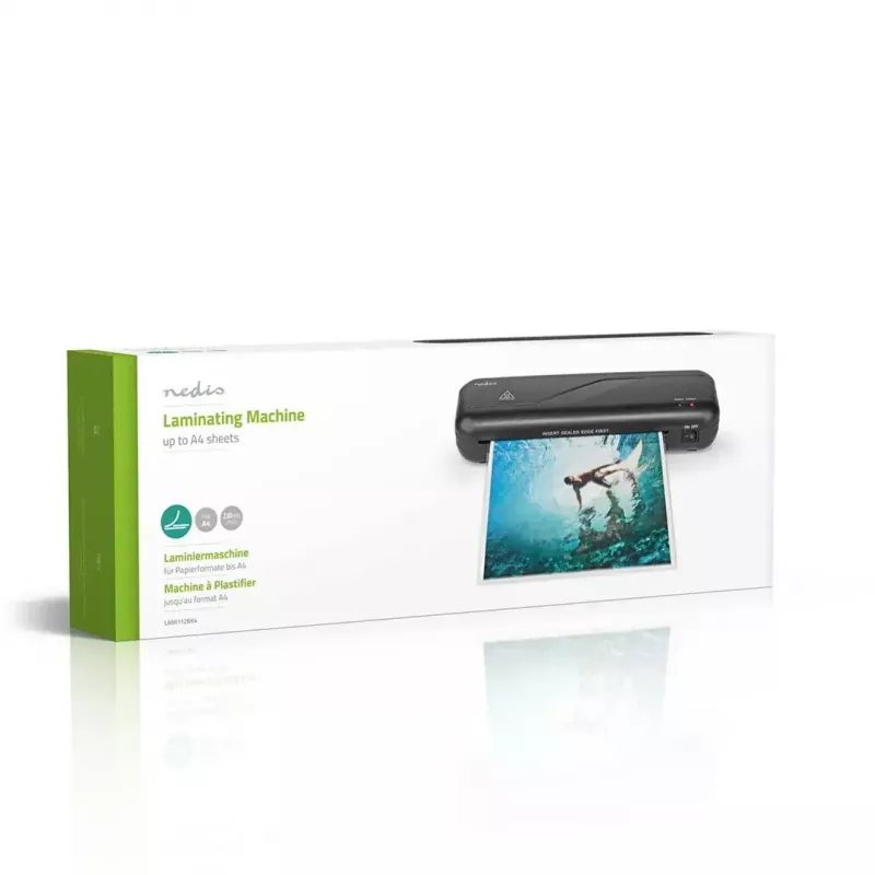 Laminator Nedis LAMI112BK4 hetelamineerapparaat, 230 mm/min, zwart