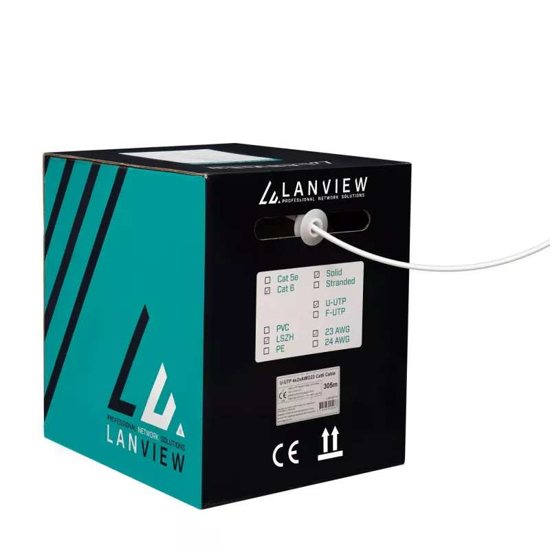 Netwerkkabel Lanview LVN122114 305 m Cat6 U/UTP 10000 Mbit/s wit