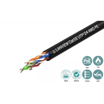 Lanview LVN122149 netwerkkabel zwart 305 m Cat5e U/UTP (UTP)