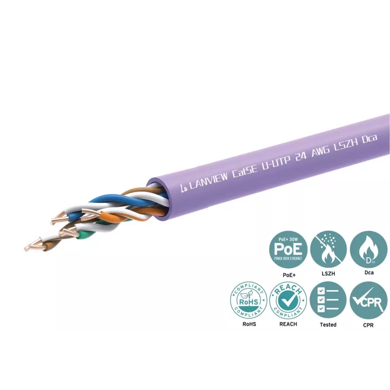 Netwerkkabel Lanview LVN122152 RJ45 Cat5e 305 m lila