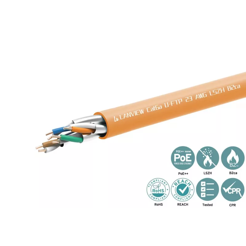 Netwerkkabel Lanview LVN122153 RJ45 Cat6a 305 m oranje