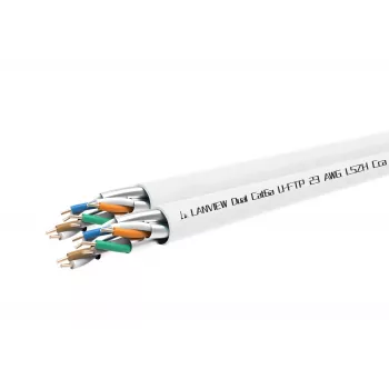 Cat6a U-FTP dual-netwerkkabel 4x2xAWG23 LSZH wit