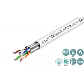 Lanview LVN122430 netwerkkabel wit 500 m Cat6a U/FTP (STP)