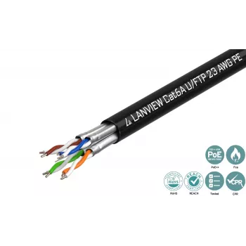 Lanview LVN122445 netwerkkabel zwart 500 m Cat6a U/UTP (UTP)