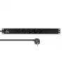 Lanview 19 inch rackstroomverdeler 1U 10A, 5x Schuko (LVR-3MSCH-LIC-SCH5)