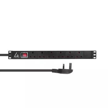 Lanview LVR-3MUK-SW-UK6 stroomverdeeleenheid (PDU) 6 AC-uitgangen 1.4U zwart