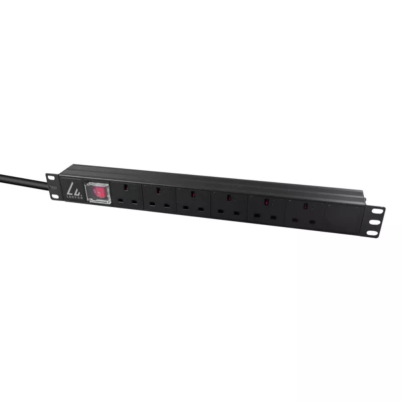 Lanview LVR-3MUK-SW-UK6 stroomverdeeleenheid (PDU) 6 AC-uitgangen 1.4U zwart