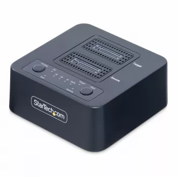 StarTech.com 1:1 M.2 NVMe Drive Duplicator, Standalone M.2 SSD Kloner/Kopieerder tot 90 GB/min, USB 3.2 20 Gbit/s M.2 Dual-Bay Drive Dock, USB-C/A-kabel meegeleverd