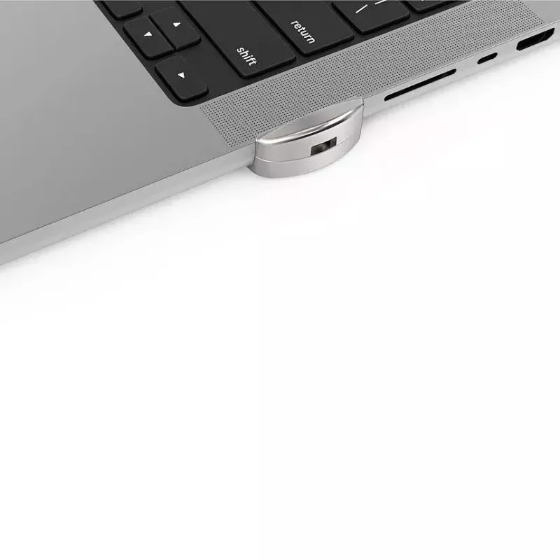 Compulocks Ledge Lock Adapter voor MacBook Pro 16 inch M1 M2 M3 combinatiekabelslot zilver