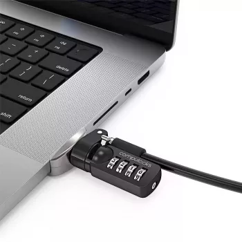 Compulocks Ledge Lock Adapter voor MacBook Pro 16 inch M1 M2 M3 combinatiekabelslot zilver