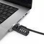 Compulocks Ledge Lock Adapter voor MacBook Pro 16 inch M1 M2 M3 combinatiekabelslot zilver