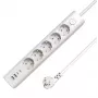 Microconnect 5-voudige USB Schuko-stopcontactdoos met aan-/uitschakelaar 1,5 m, wit
