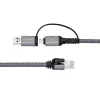 Microconnect CAT6 RJ45 FTP naar USB A-C adapterkabel, 10 meter netwerkadapter