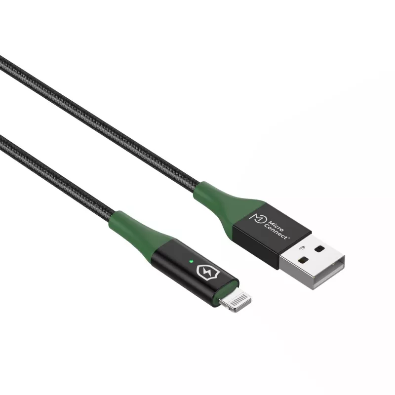 Microconnect MC-SMART USB A-L-2 Lightning-kabel 2 m zwart, groen