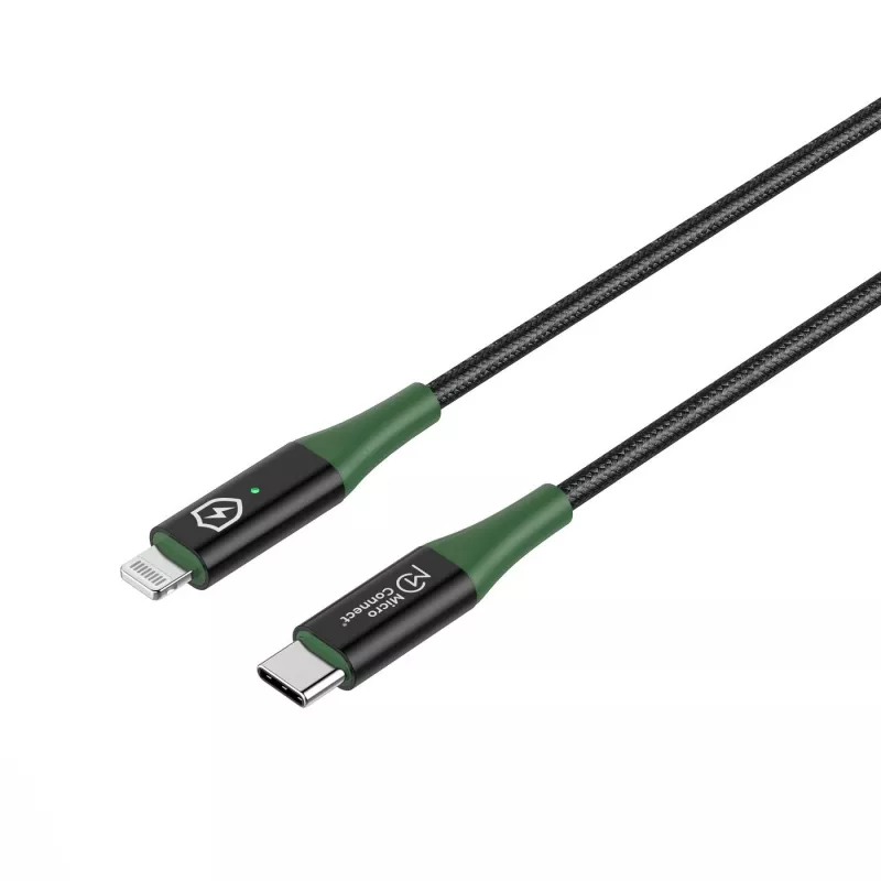 Microconnect MC-SMART USB C-L-2 Lightning-kabel 2 m zwart, groen