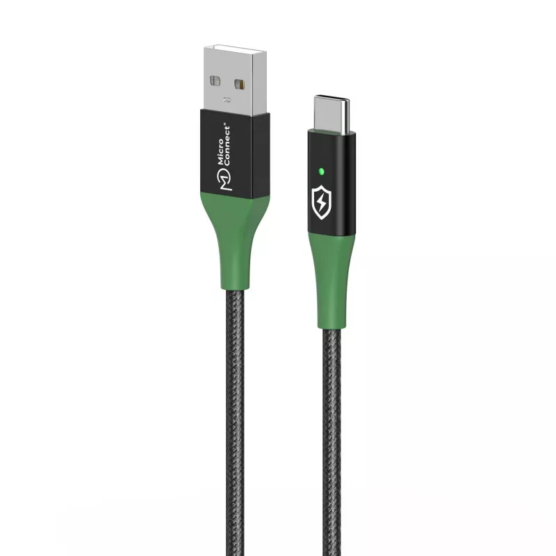 Microconnect MC-SMART USB-A-C-01 USB-kabel USB 2.0 1 m USB A USB C zwart, groen