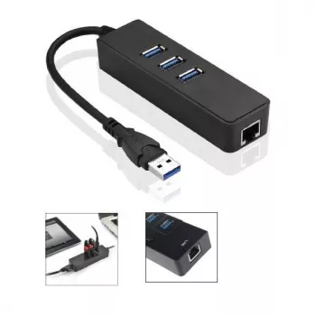 Microconnect MC-USB3.0HUBWETH laptop-dock/poortreplicator USB 3.2 Gen 1 (3.1 Gen 1) Type-A zwart
