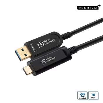 Microconnect MC-USB3.2CA15OP USB-kabel USB 3.2 Gen 2 (3.1 Gen 2) 15 m USB A USB C zwart