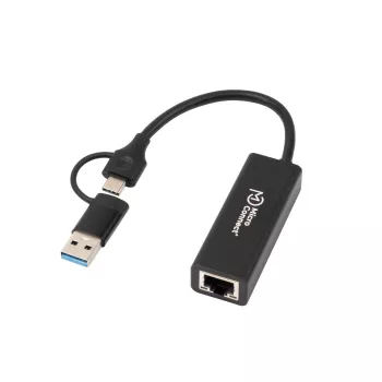 Adapter Microconnect MC-USBACNET1G USB-C naar RJ-45 0,2 m zwart