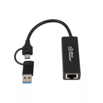 Adapter Microconnect MC-USBACNET1G USB-C naar RJ-45 0,2 m zwart