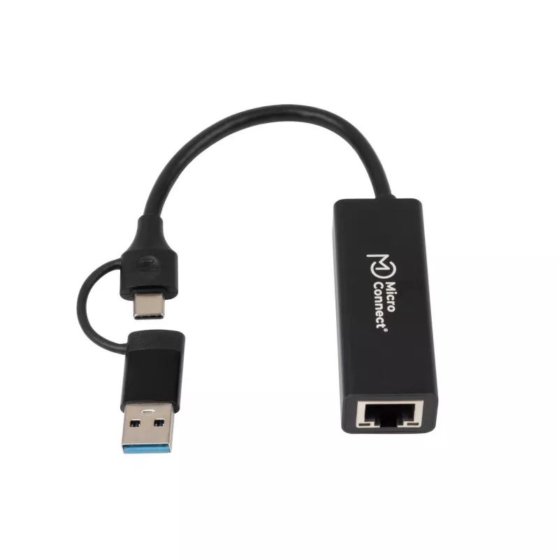 Adapter Microconnect MC-USBACNET1G USB-C naar RJ-45 0,2 m zwart