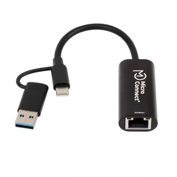 Microconnect MC-USBACNET2.5G kabeladapter USB C RJ-45 0,2 m zwart