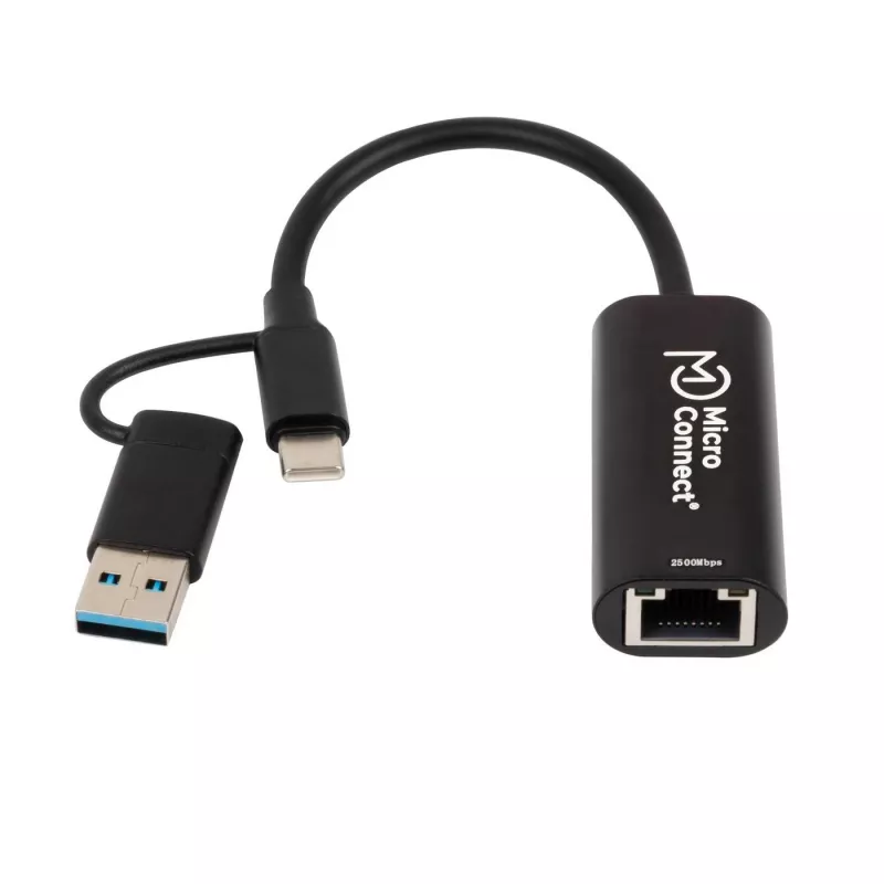 Microconnect MC-USBACNET2.5G kabeladapter USB C RJ-45 0,2 m zwart