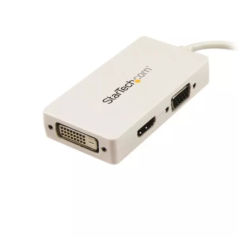 StarTech.com Travel A/V-adapter: 3-in-1 Mini DisplayPort naar VGA DVI of HDMI converter - wit