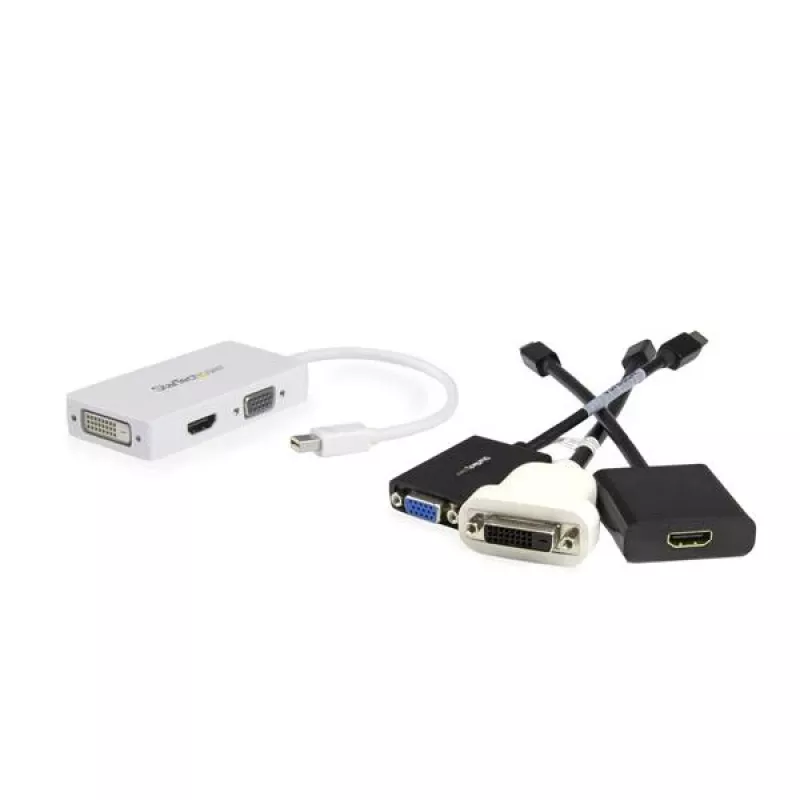 StarTech.com Travel A/V-adapter: 3-in-1 Mini DisplayPort naar VGA DVI of HDMI converter - wit