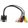 Microconnect MONGGSV Videokabel-adapter 0,3 m VGA (D-Sub) RCA + S-Video zwart