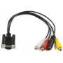 Microconnect MONGGSV Videokabel-adapter 0,3 m VGA (D-Sub) RCA + S-Video zwart