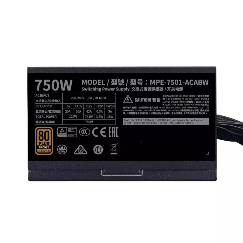 Voeding Cooler Master MWE 750 Bronze 750 W