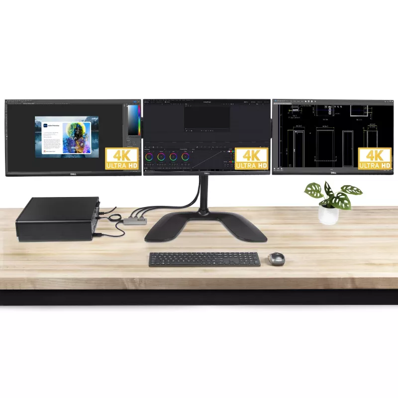 StarTech.com 3-poorts MST-hub - DisplayPort naar 3x HDMI, triple 4K 60Hz monitoren, DP 1.4 multi-monitor videoadapter, 30cm geïntegreerde kabel, USB-gevoed, alleen Windows