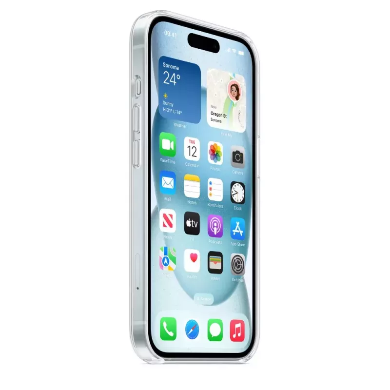 Beschermhoes voor iPhone 15 van Apple, MagSafe, transparant, PC, voor 6,1 inch